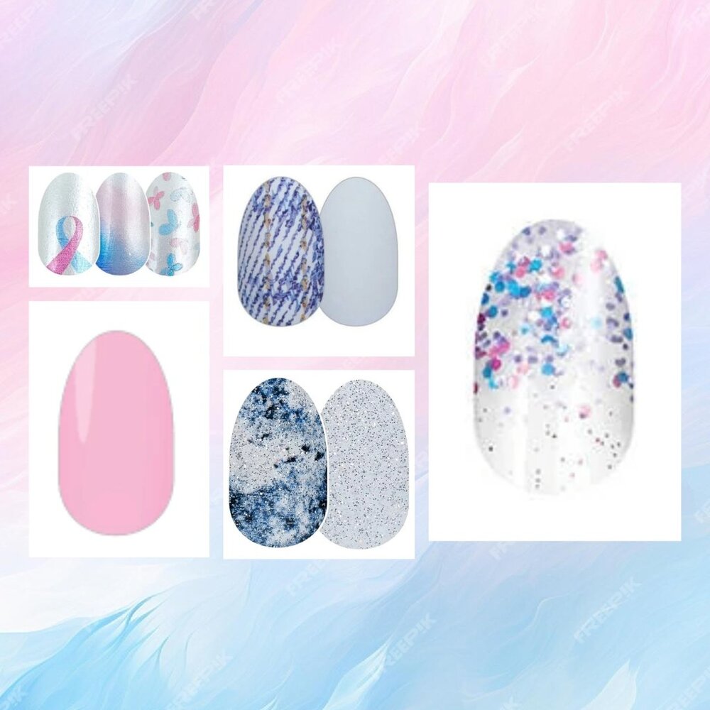 Pink & Blue Bundle: (x5 Sets) Mixed Mani Variety Nail Polish Strips
